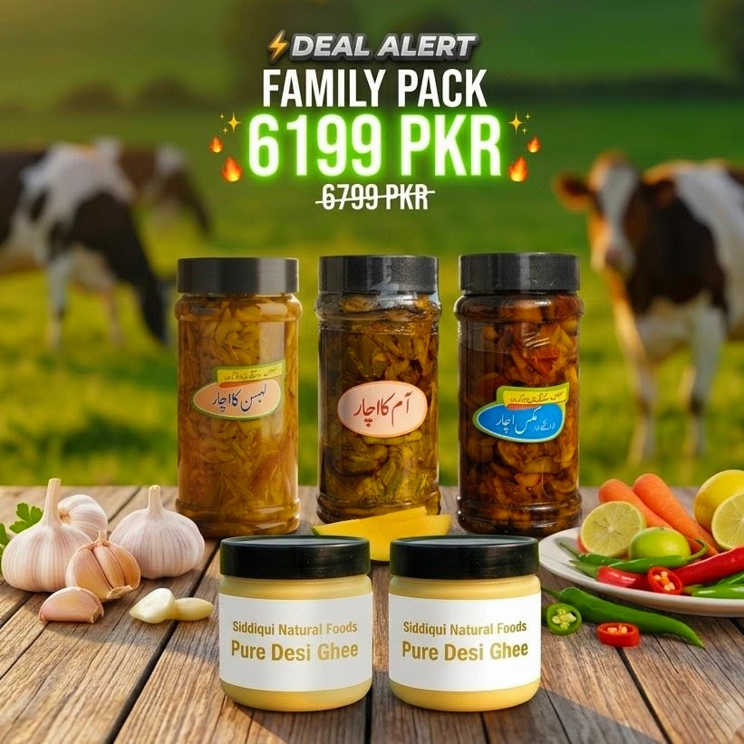 All In One Family Pack. Desi Ghee & 3 Achaar